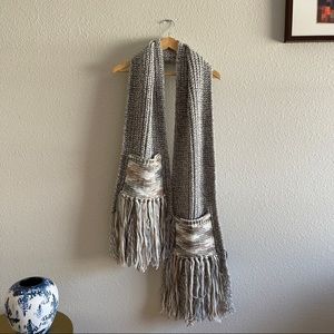 Anthropologie Knitted Scarf with Pockets
